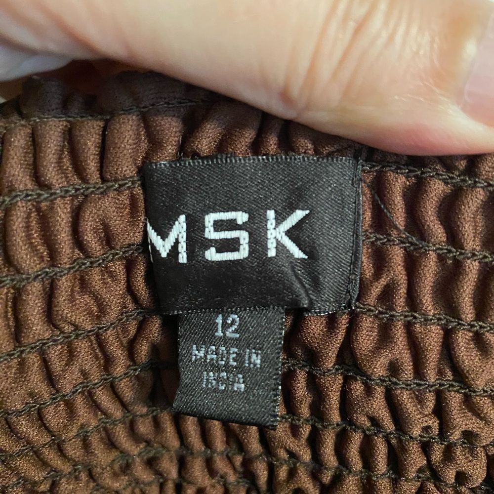 MSK Dillard's 12 Brown Maxi Tank Dress Lined Forest Coquette Dainty Romantic - Picture 4 of 10